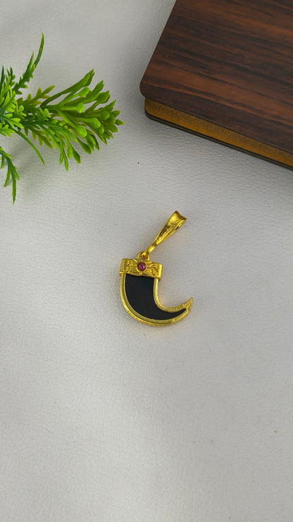 Rajwadi Single Black Nail Highly gold plated pendant from arbuda imitation.