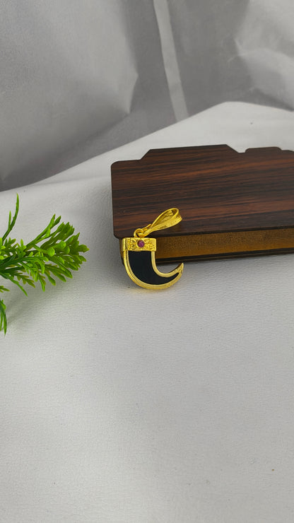 Rajwadi Single Black Nail Highly gold plated pendant from arbuda imitation.