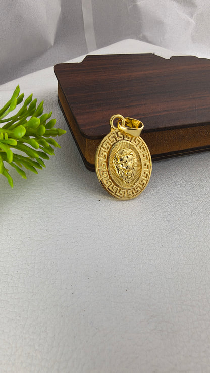 Royal Lion Face pendant,Sinh premium micro gold plated pendant from arbuda imitation