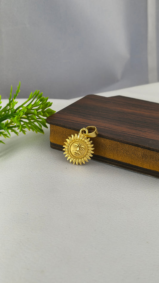 Gold Plated Sun Pendant, Mandavrayji dada Pendant.