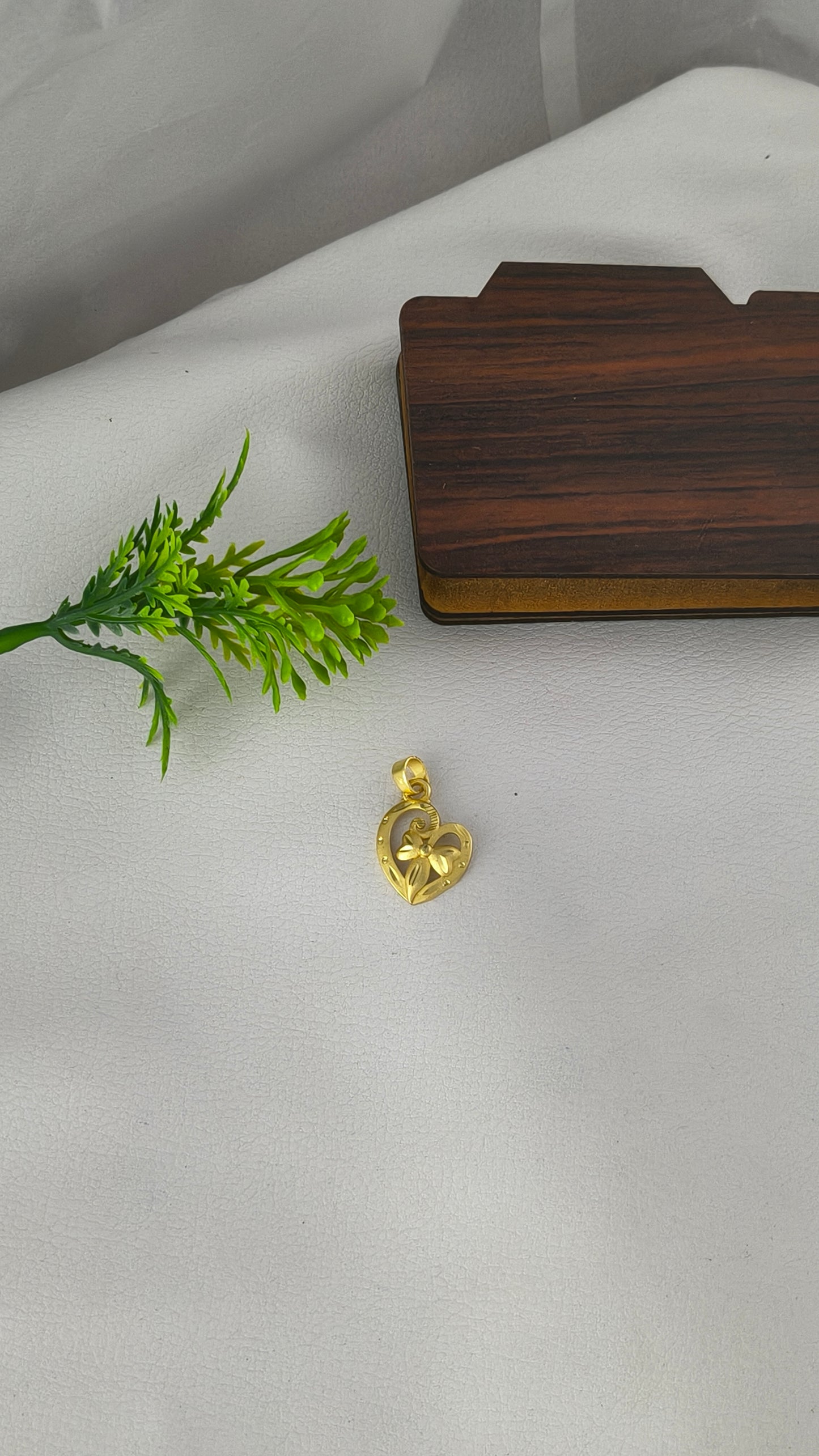 Gold Plated Premium Heart Butterfly Pendant.