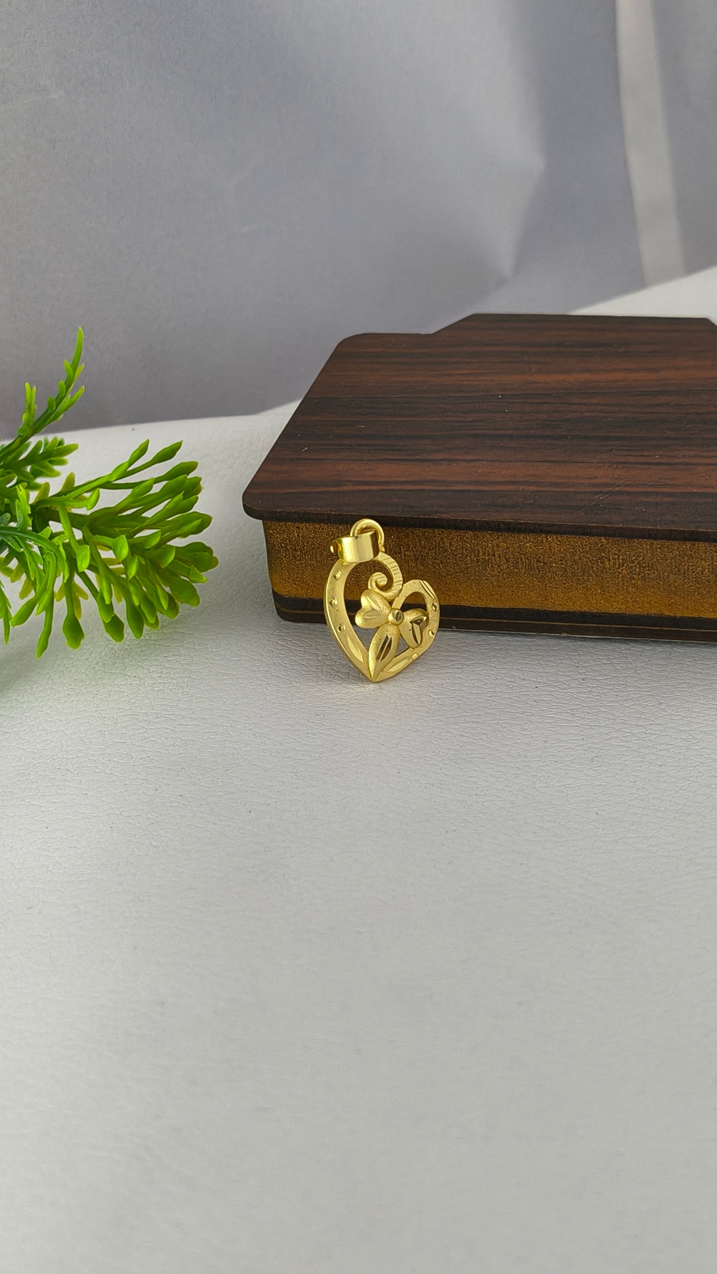 Gold Plated Premium Heart Butterfly Pendant.