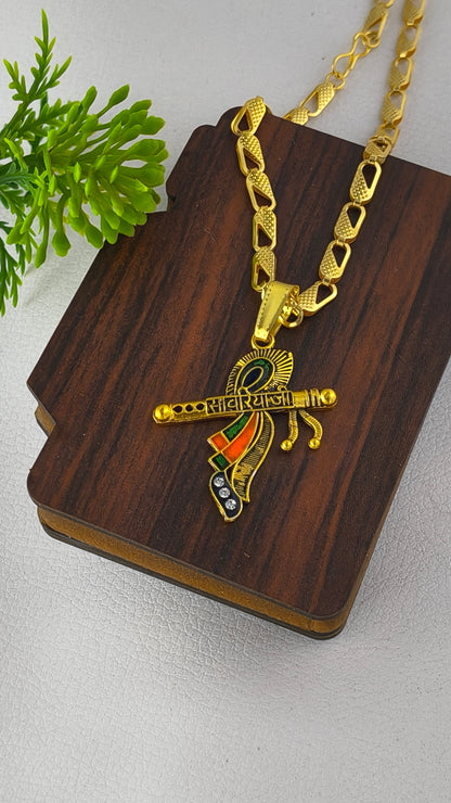 stylish gold plated shree sawariya Pendant & Chain combo