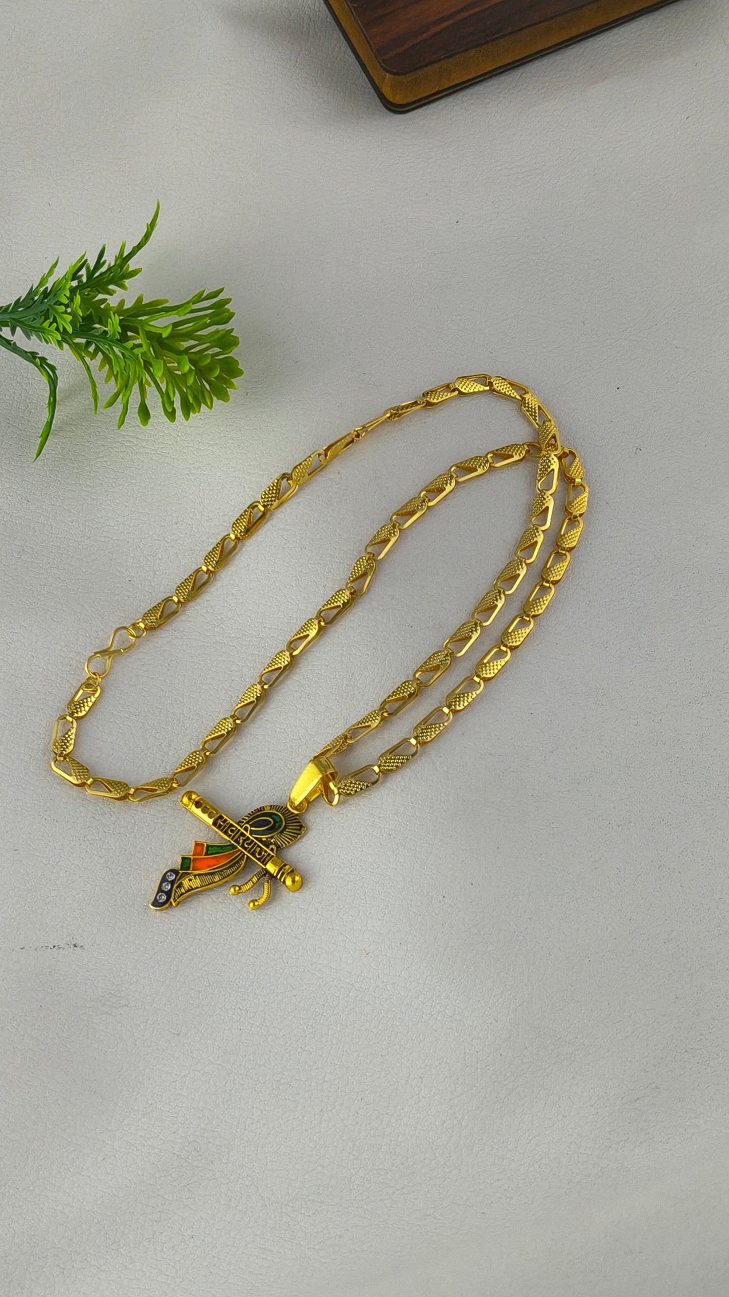 stylish gold plated shree sawariya Pendant & Chain combo