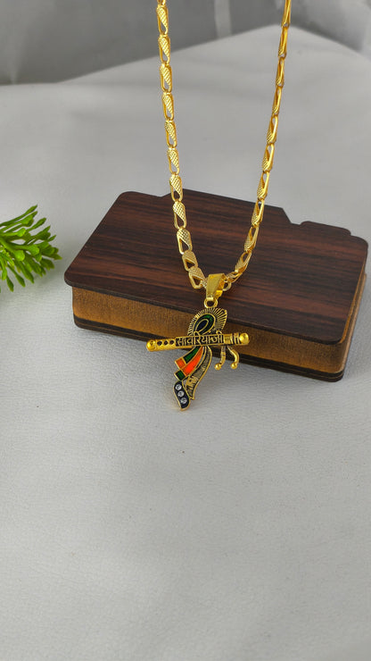 stylish gold plated shree sawariya Pendant & Chain combo