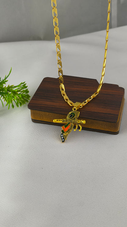 stylish gold plated shree sawariya Pendant & Chain combo