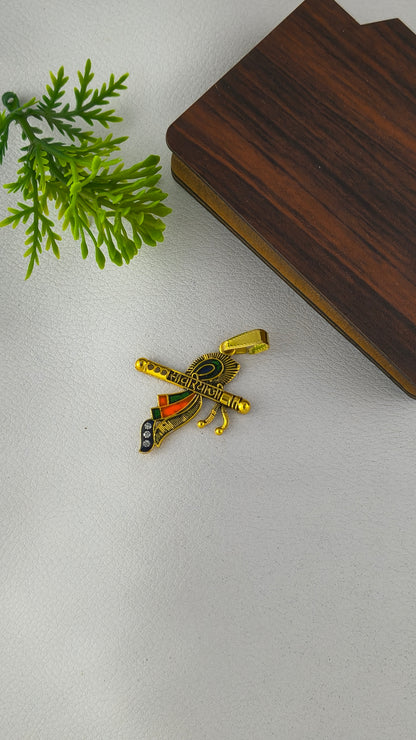 Savariya Seth Stylish colourful Gold plated pendant.