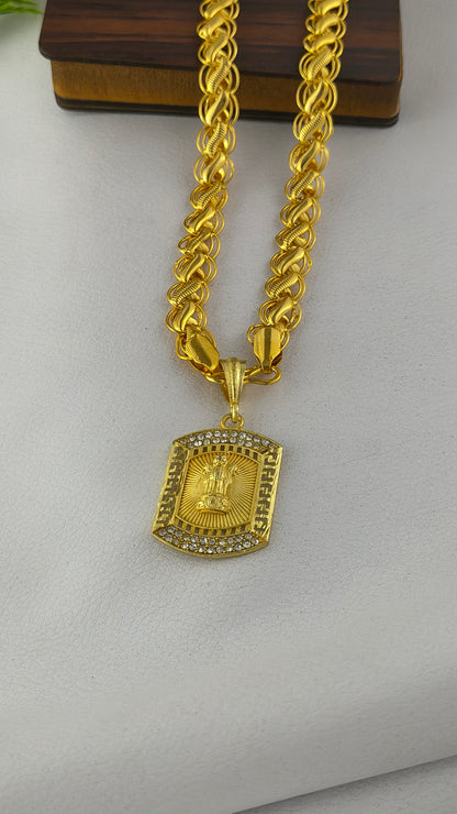 Gold Plated Lotus design Chain With Pendent Combo