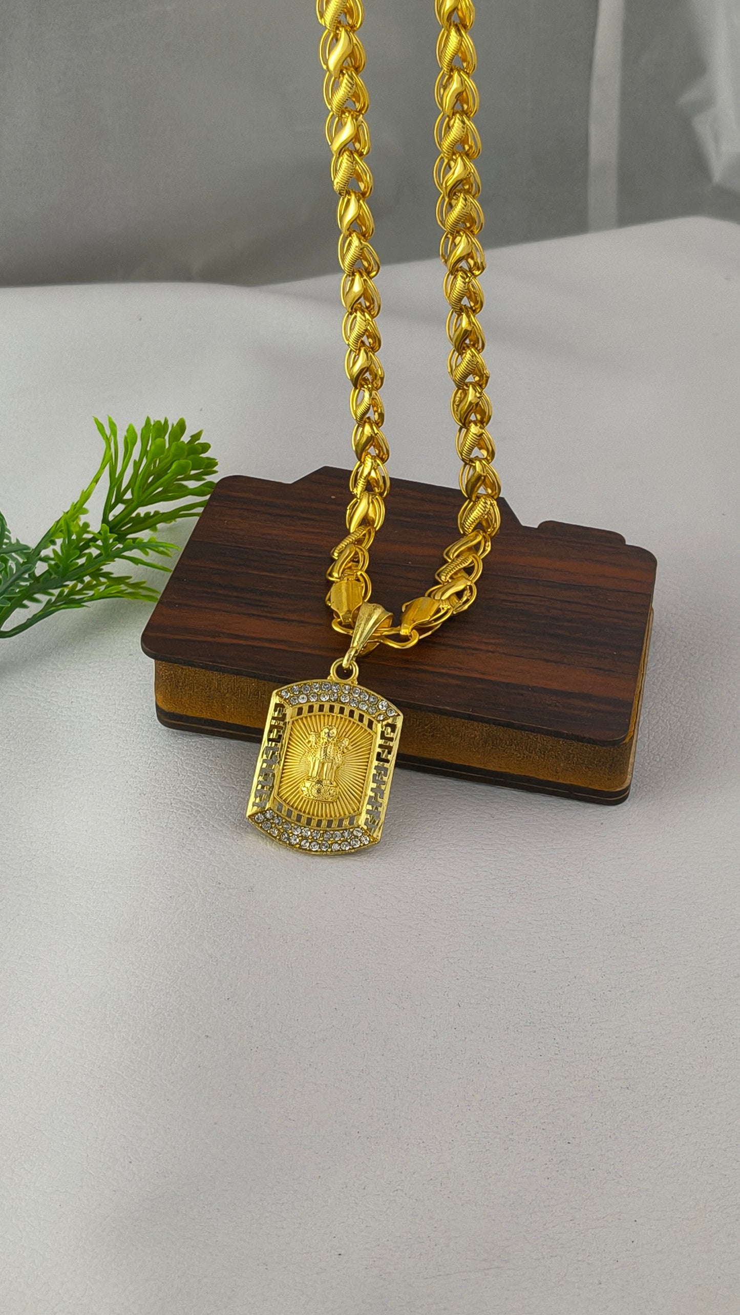 Gold Plated Lotus design Chain With Pendent Combo