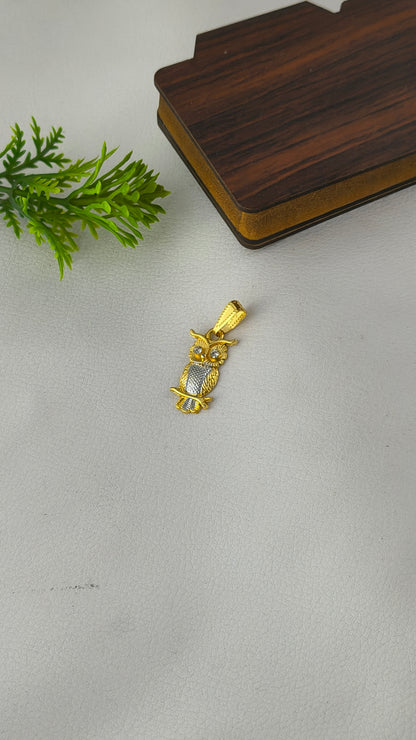 Owl Pendant, Iced Out Owl Tree Branch Necklace, Gold Owl Pendant Stainless Steel Hip Hop Gold Owl Animal Necklace Celtic Owl Necklace