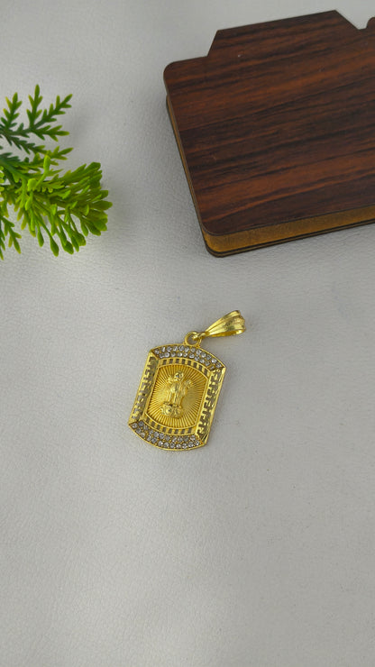 SARKAR MICRO GOLDEN AD Emblem of India Pendant for men