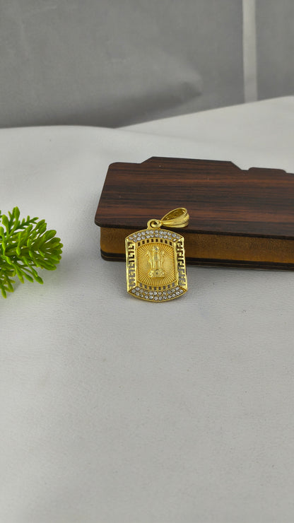 SARKAR MICRO GOLDEN AD Emblem of India Pendant for men