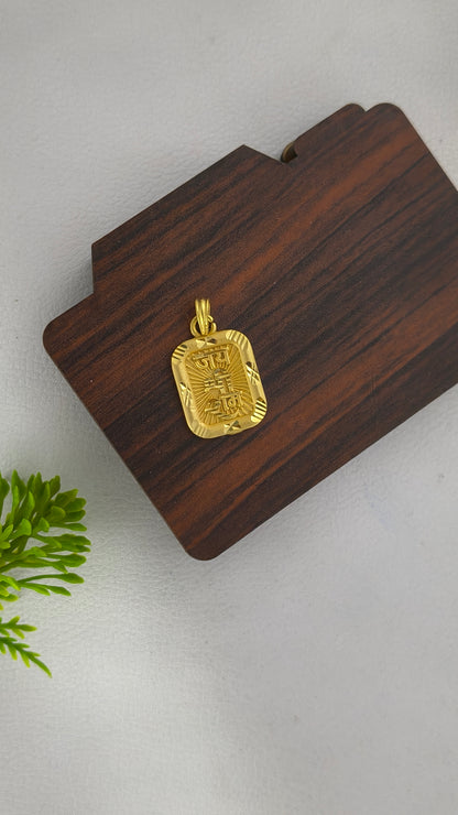 Jay Shree Ram Gold Plated Pendant From Arbuda Imitation.