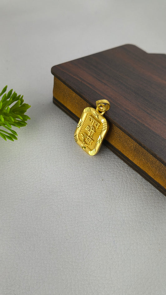 Jay Shree Ram Gold Plated Pendant From Arbuda Imitation.