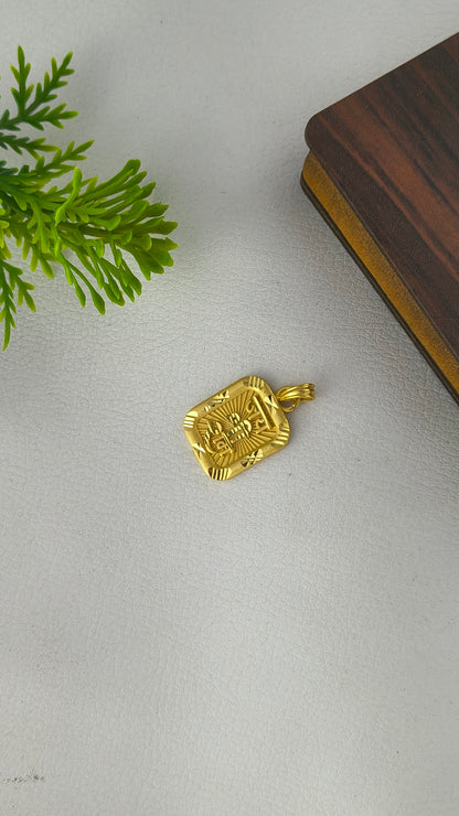 Jay Shree Ram Gold Plated Pendant From Arbuda Imitation.