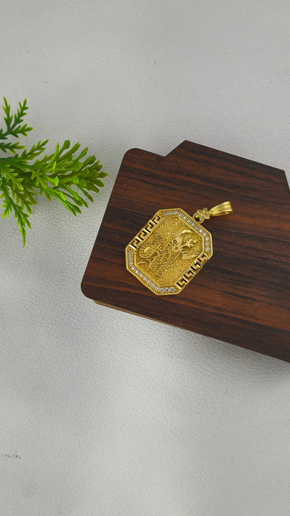 Maa with Trishul Gold Plated Pendant.