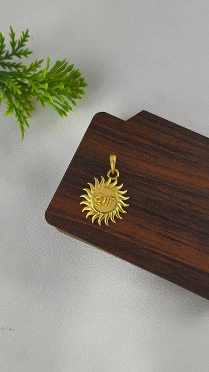 Goddess Durga Name Gold Plated Pendant.