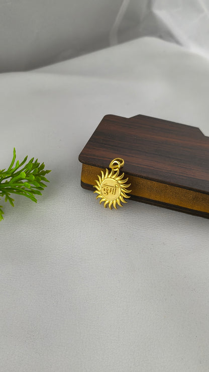 Goddess Durga Name Gold Plated Pendant.
