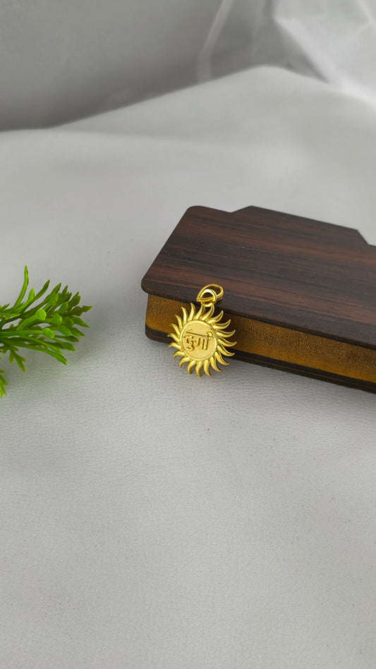 Goddess Durga Name Gold Plated Pendant.