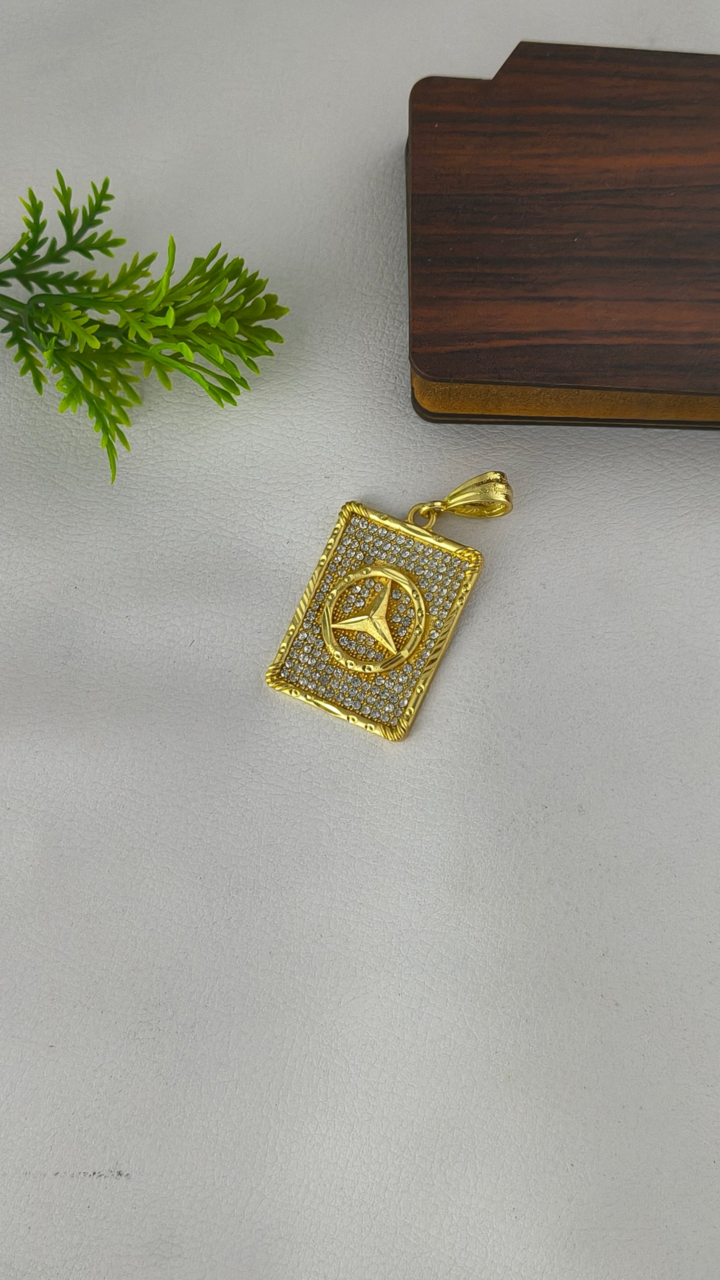 Mercedes Luxury Golden Pendant with Diamond.