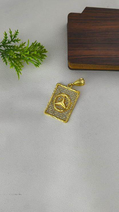 Mercedes Luxury Golden Pendant with Diamond.