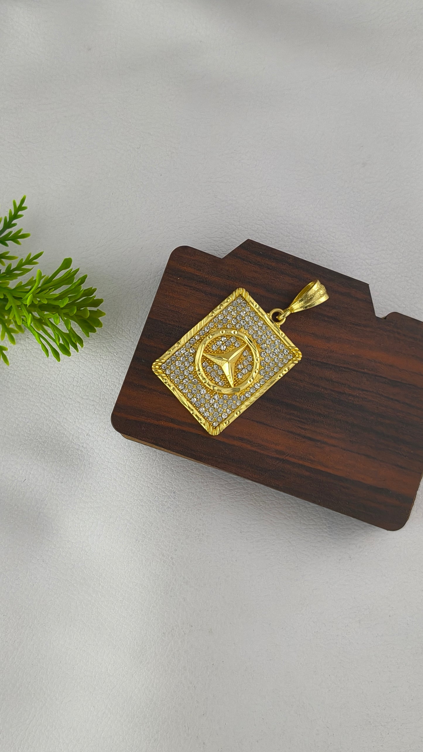 Mercedes Luxury Golden Pendant with Diamond.