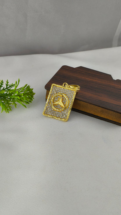 Mercedes Luxury Golden Pendant with Diamond.