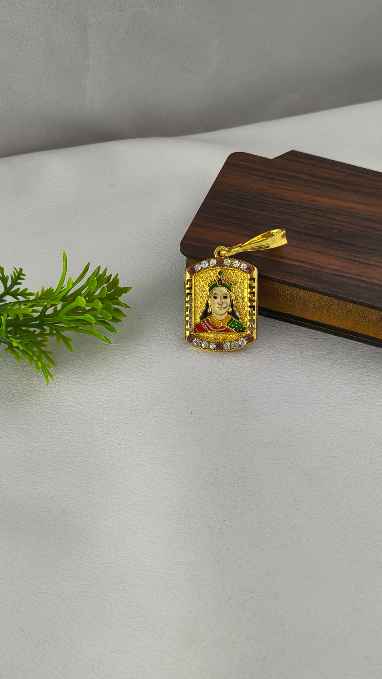 Gold Plated Alloy Chehar Maa Pendant.