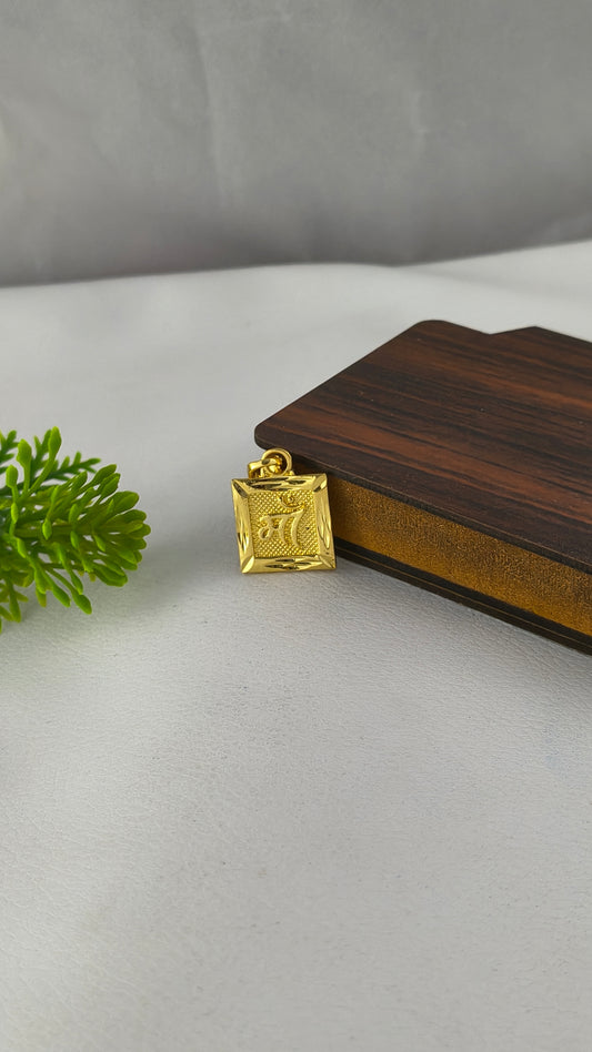 Gold Plated Stylish Maa Pendant