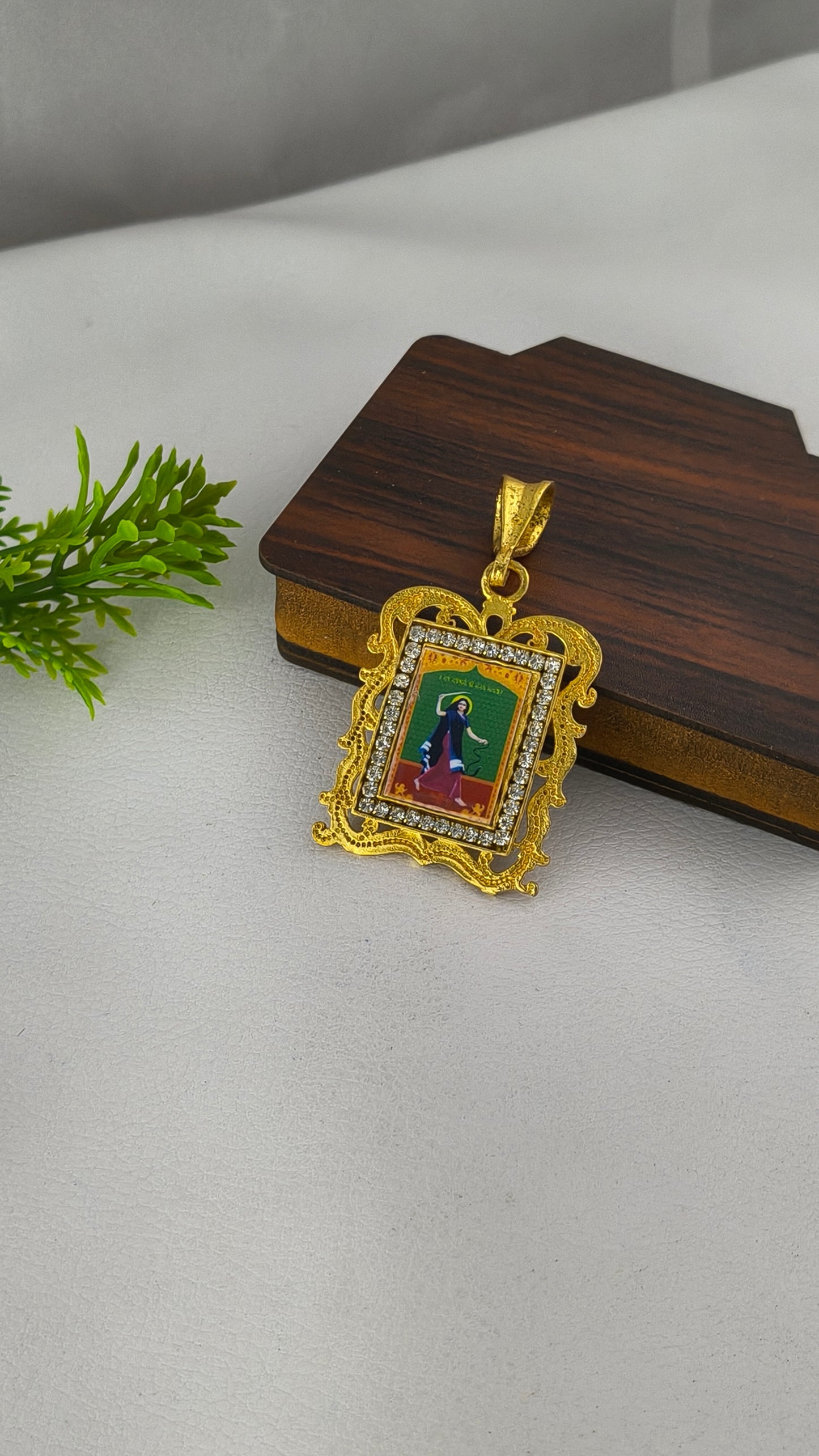 Gold-plated Mogal Maa pendant