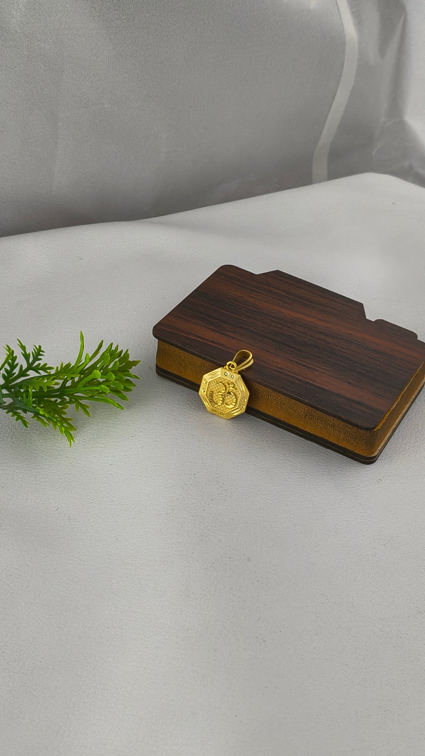 Gold Plated Octagonal Om Pendant