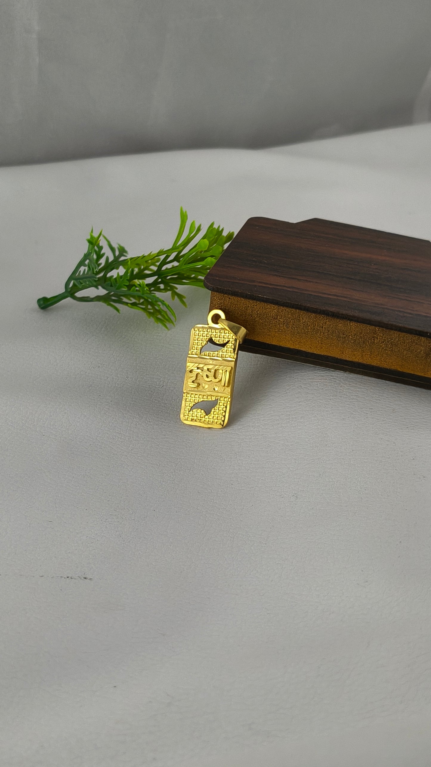 Krishna Name Gold Plated Pendant.