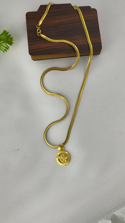 Gold Plated Primium butterfly pendant with Gold-plated Classic Snake Chain Combo Set