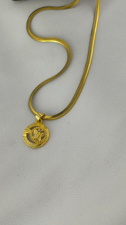 Gold Plated Primium butterfly pendant with Gold-plated Classic Snake Chain Combo Set
