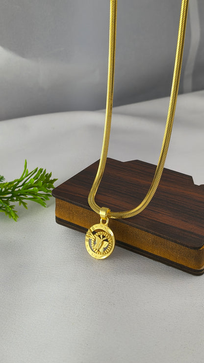 Gold Plated Primium butterfly pendant with Gold-plated Classic Snake Chain Combo Set