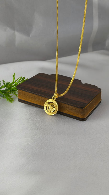 Gold-plated Primium 3Line Chain with Butterfly Pendant Combo Set