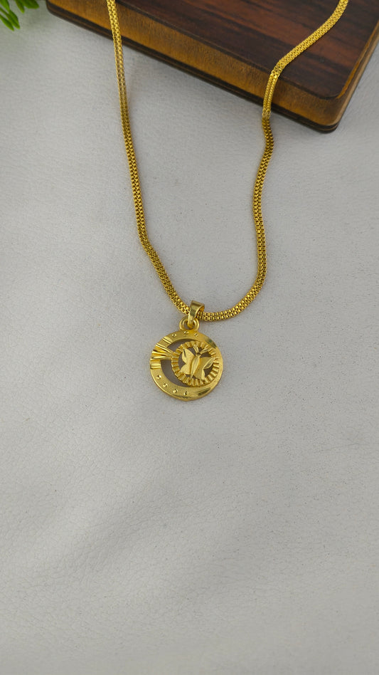 Gold-plated Primium 3Line Chain with Butterfly Pendant Combo Set