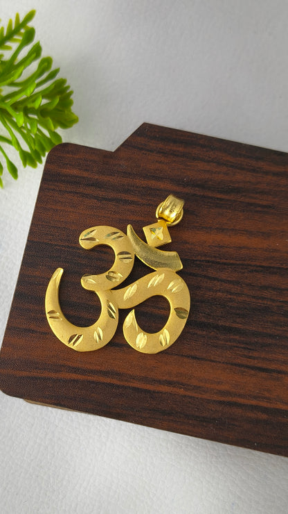 High Gold Plated OM Pendant.