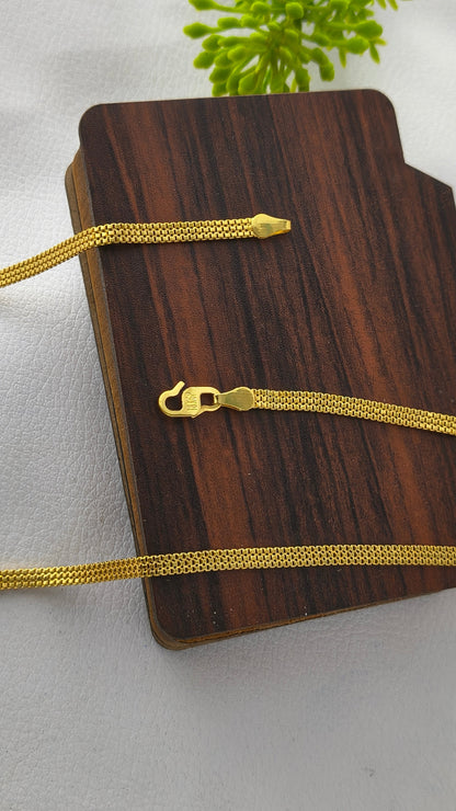 Gold Plated Trending Design Partywear 3Line Chain.
