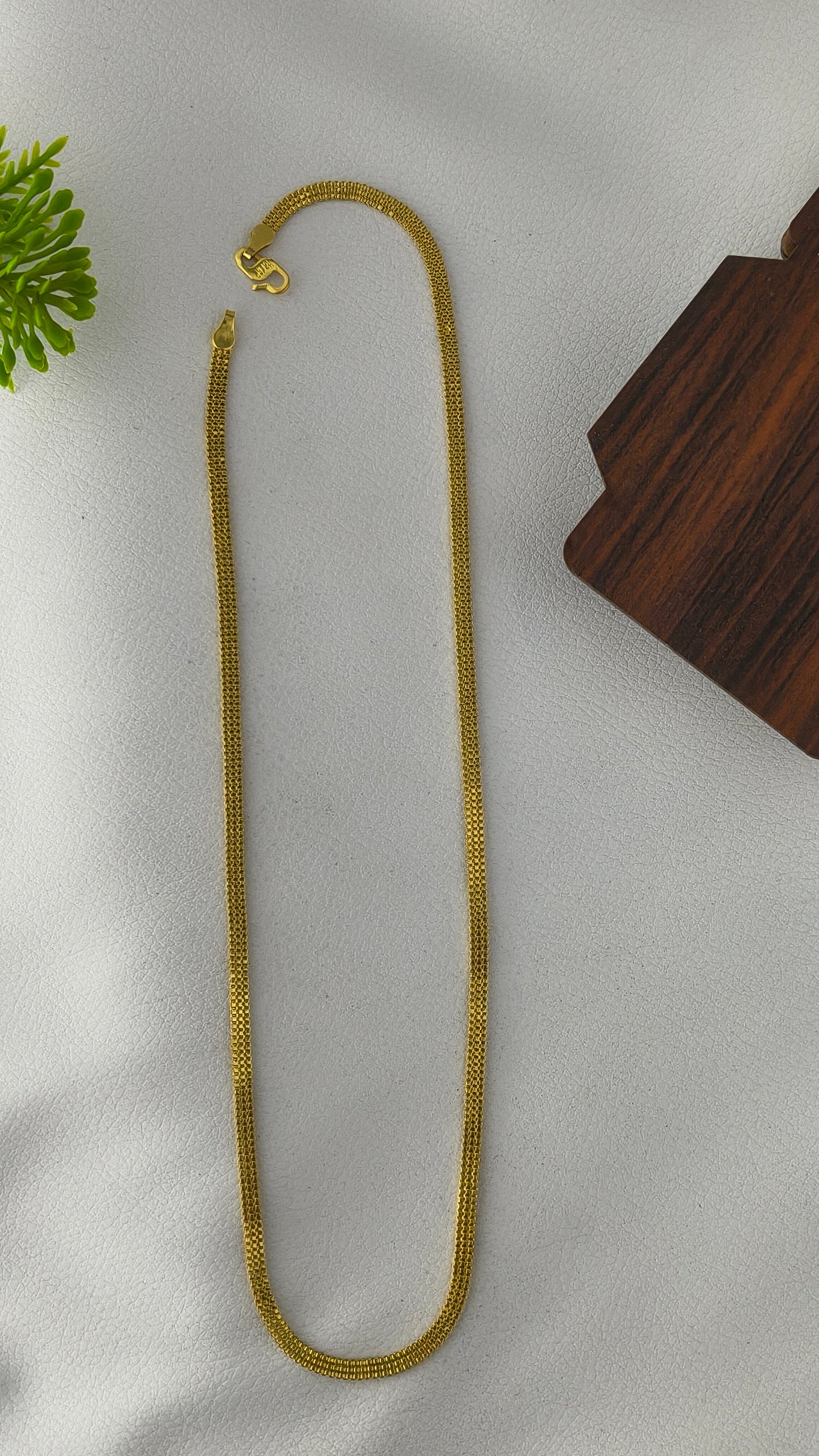 Gold Plated Trending Design Partywear 3Line Chain.