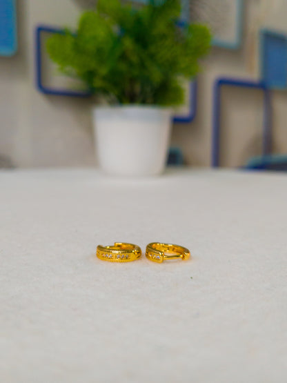 Gold Plated Elegant Latest Fashion Diamond Hoop Earrings