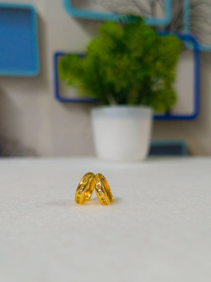 Gold Plated Elegant Latest Fashion Diamond Hoop Earrings