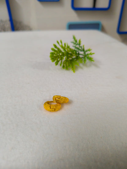 Gold Plated Dotted pattern Earrings