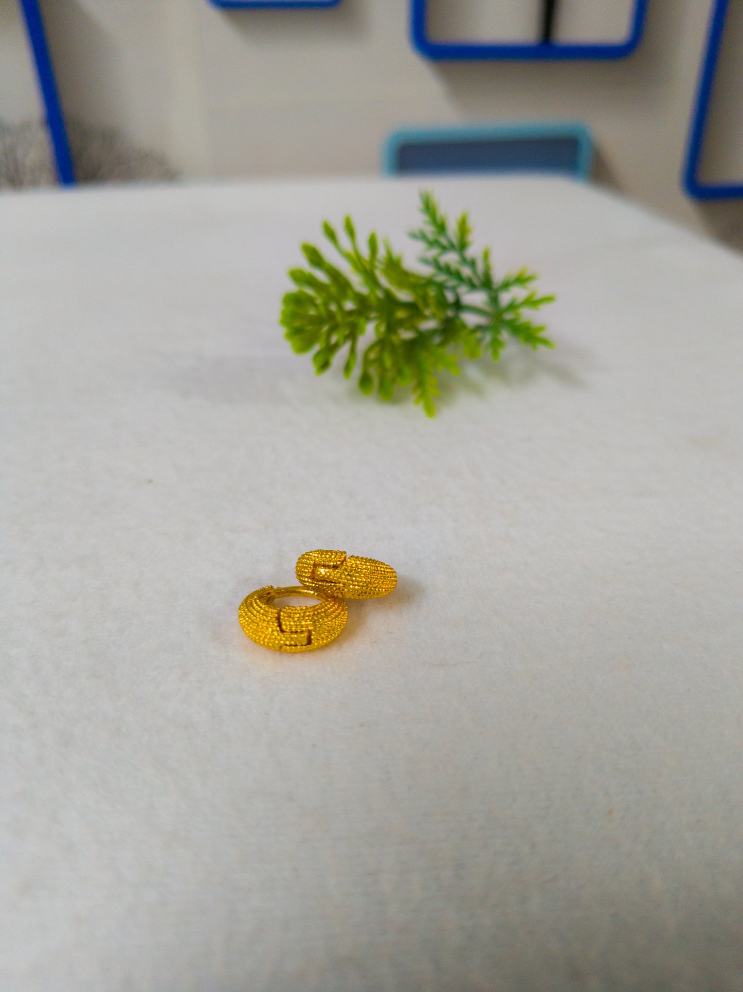 Gold Plated Dotted pattern Earrings