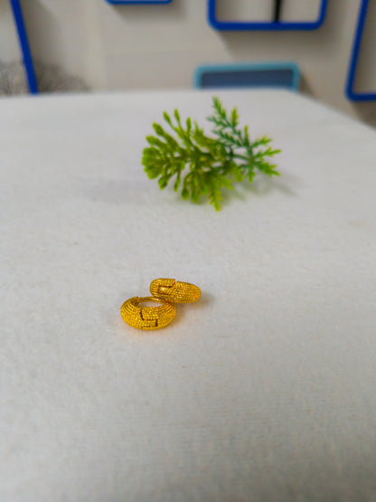 Gold Plated Dotted pattern Earrings