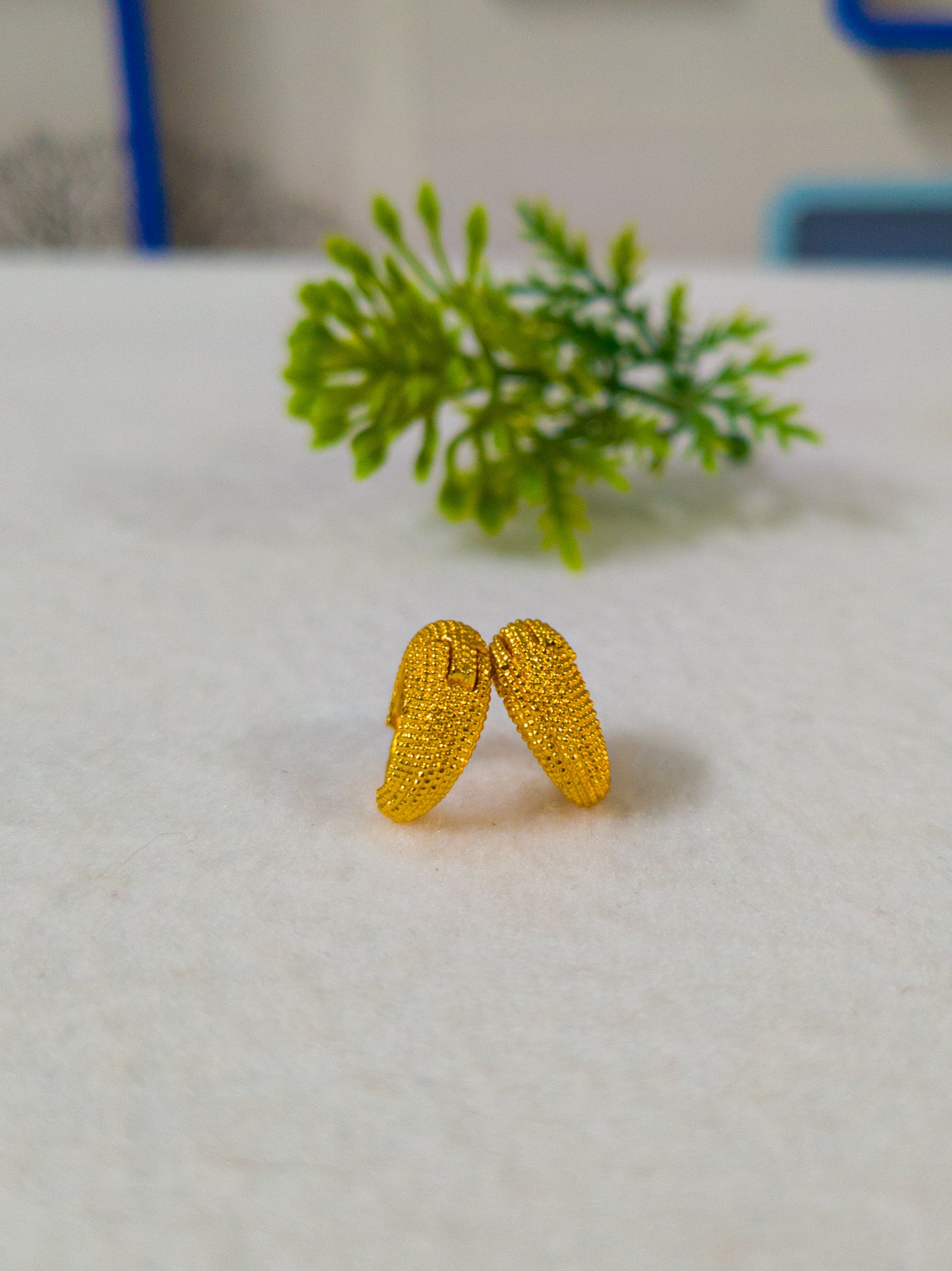 Gold Plated Dotted pattern Earrings