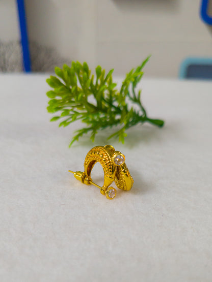 Gold Plated American Diamond Hoop Earrings