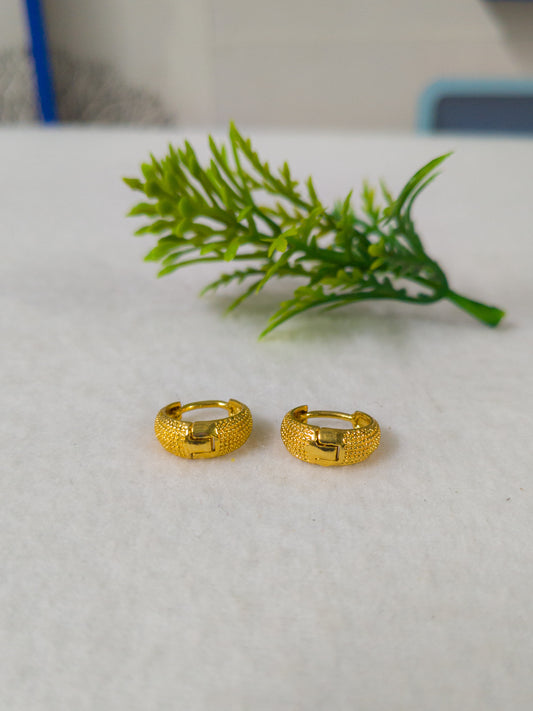 Gold Plated Dotted pattern Earrings