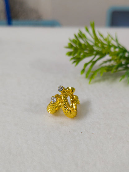 Gold Plated Korean Style earrings with American Diamond