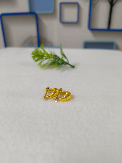 Gold Plated Korean Style earrings with American Diamond